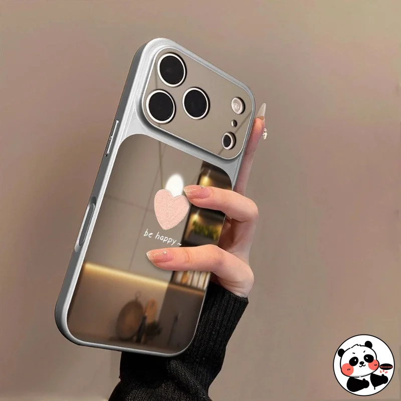 Love Heart Mirror Phone Case For Samsung Galaxy A57 M56 F56 A37 M36 F36 A37 M36 A51 A50S A73 A72 A71 F42 M40S Cute Soft Cover