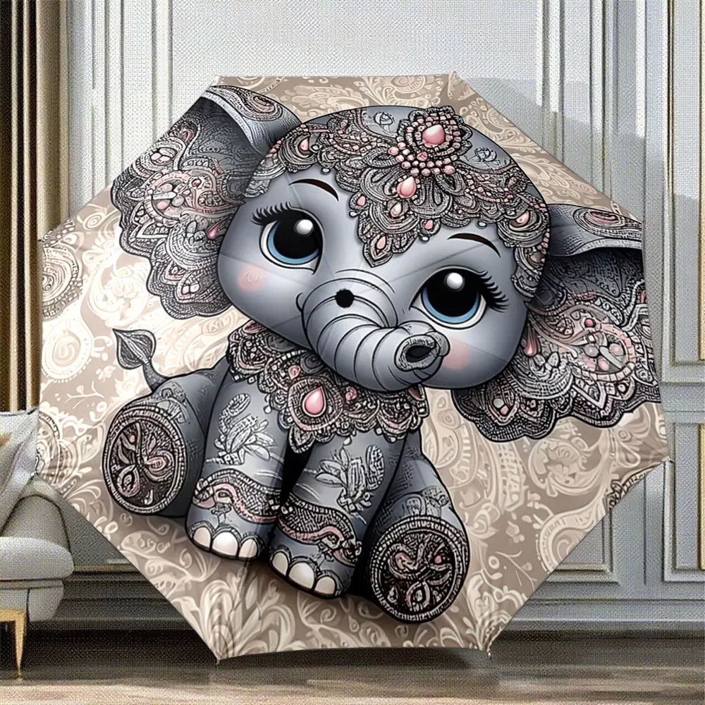 parapluie-portable-impermeable-et-resistant-aux-intemperies-avec-un-motif-elegant-representant-un-elephant-et-un-mandala-complexe-ideal-pour-les-voyages-et-les-sorties-a-la-plage