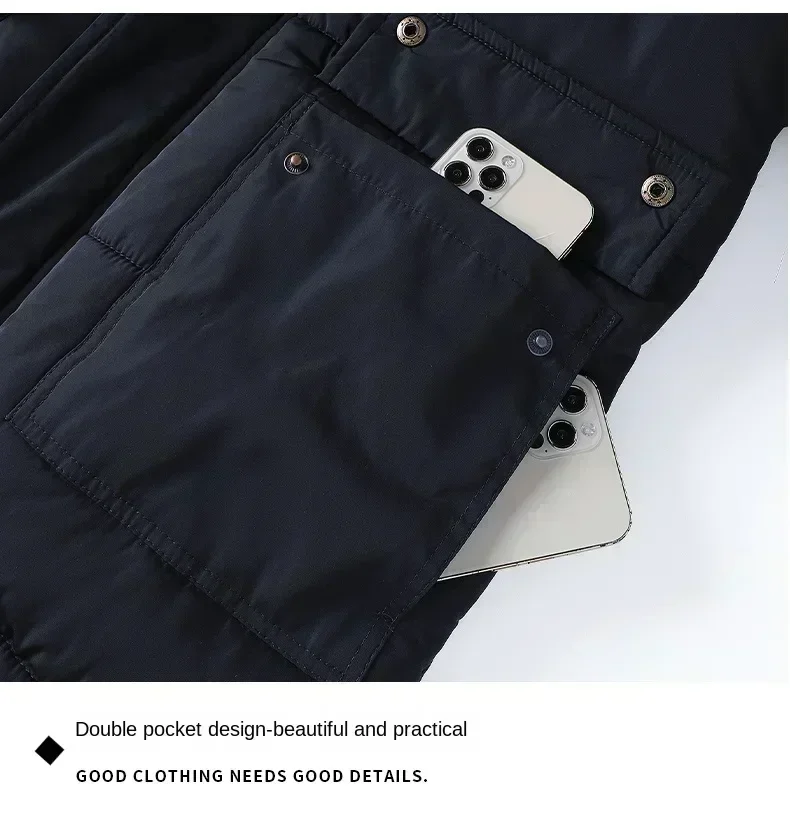 2024 Nieuwe Mannen Winter Herfst Werk Uitloper Parka Zwart Fleece Gevoerde Dikke Warme Capuchon Bontkraag Jas Mannelijke Maat 5XL Pluche Jas