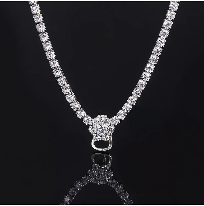 S925 Sterling Silber Halskette Haute Couture Voll-Diamant-Halskette Universalkette Pulloverkette Hochwertige Universalkette – Detail 6
