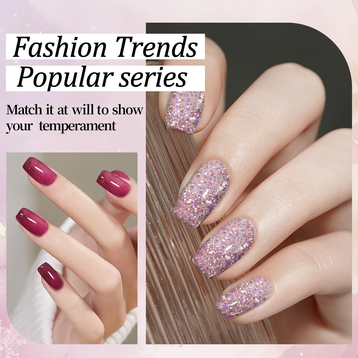 Faandin 3 pezzi/set 0. 24oz*3 pezzi, applicazione più spessa per risultati migliori, grandi paillettes trendy e abbaglianti, colore ricco, set di smalti gel glitterati a colori, regalo perfetto per regalare, forte e duraturo, non facile da applicare e rimovibile, articoli essenziali per unghie