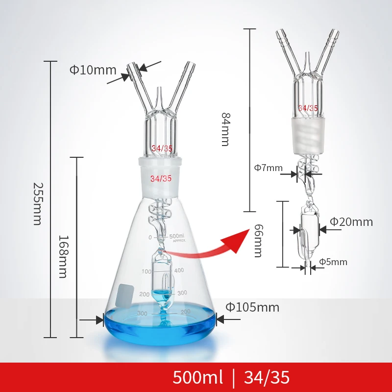 Extracteur de graisse en caoutchouc, dispositif de détermination des graisses dissous, instrument en verre soluble dans l'eau, 500ml, 1000ml