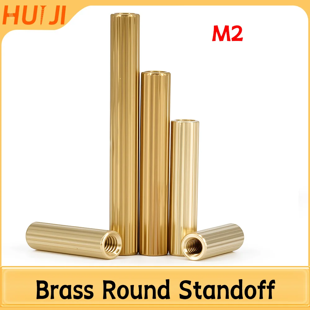 M2 Brass Round Motherboard Spacing Screws Board Rack Spacers Bolts Female-Female Standoffs Threaded Column Pillars PCB Support