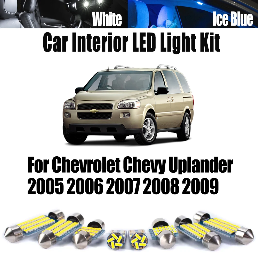 

14Pcs For Chevrolet Chevy Uplander 2005-2007 2008 2009 Vehicle LED Interior ​License Plate Trunk Map Dome Light Kit Car Bulbs