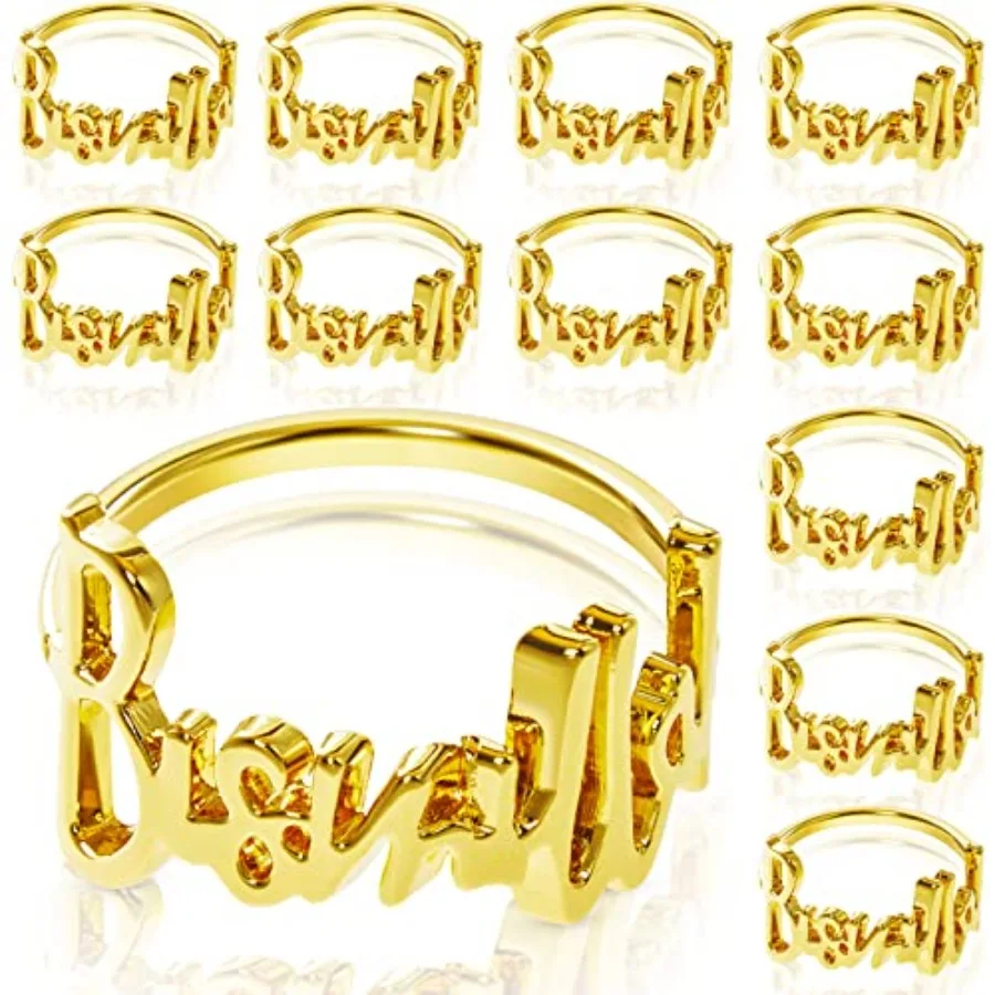 

12 Pcs Eid Napkin Rings Bismillah Letter Metal Napkin Ring Set Bismillah Table Decoration Alphabet Napkin Buckles Holder for I