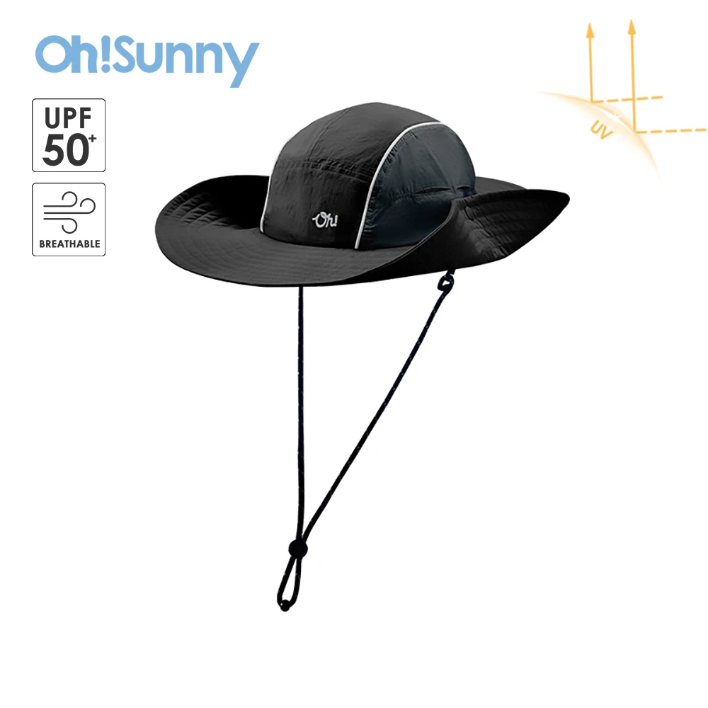 OhSunny Sunshade Caps 2024 Spring Summer New Outdoor Bucket Hats Waterproof Anti-UV UPF50+ Adjustable Visor Cap for Women Men