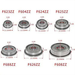 10PCS F623ZZ F604ZZ F605ZZ F606ZZ F607ZZ F608ZZ F623ZZ F624ZZ F625ZZ F626ZZ F634ZZ F635ZZ Flagne Bearing