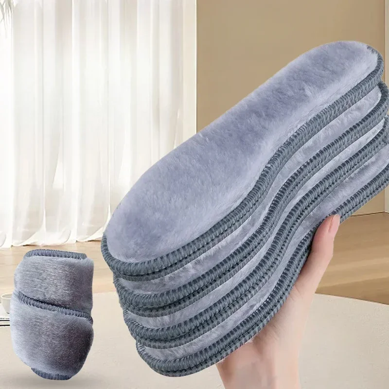 Warm Heated Insoles Thermal Thicken Felt Insoles for Men Women Winter Shoes Breathable Snow Boots Alpaca Wool Plush Shoe Pads image 6