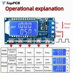 DC 3.3V-30V 1-Channel 1Hz-150KHz Dual Mode Signal Generator Square Wave LCD PWM Pulse Frequency Duty Cycle Adjustable Module