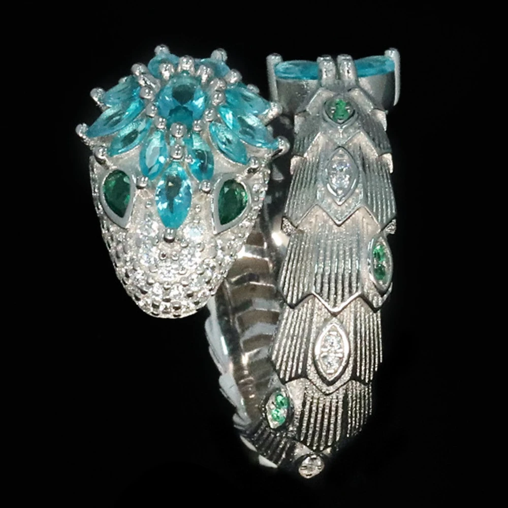 

KQDANCE New 925 Silver With Synthetic Marquise Cut Blue Aquamarine Carbon Diamond Rings Fine Jewelry For Women Party Gift