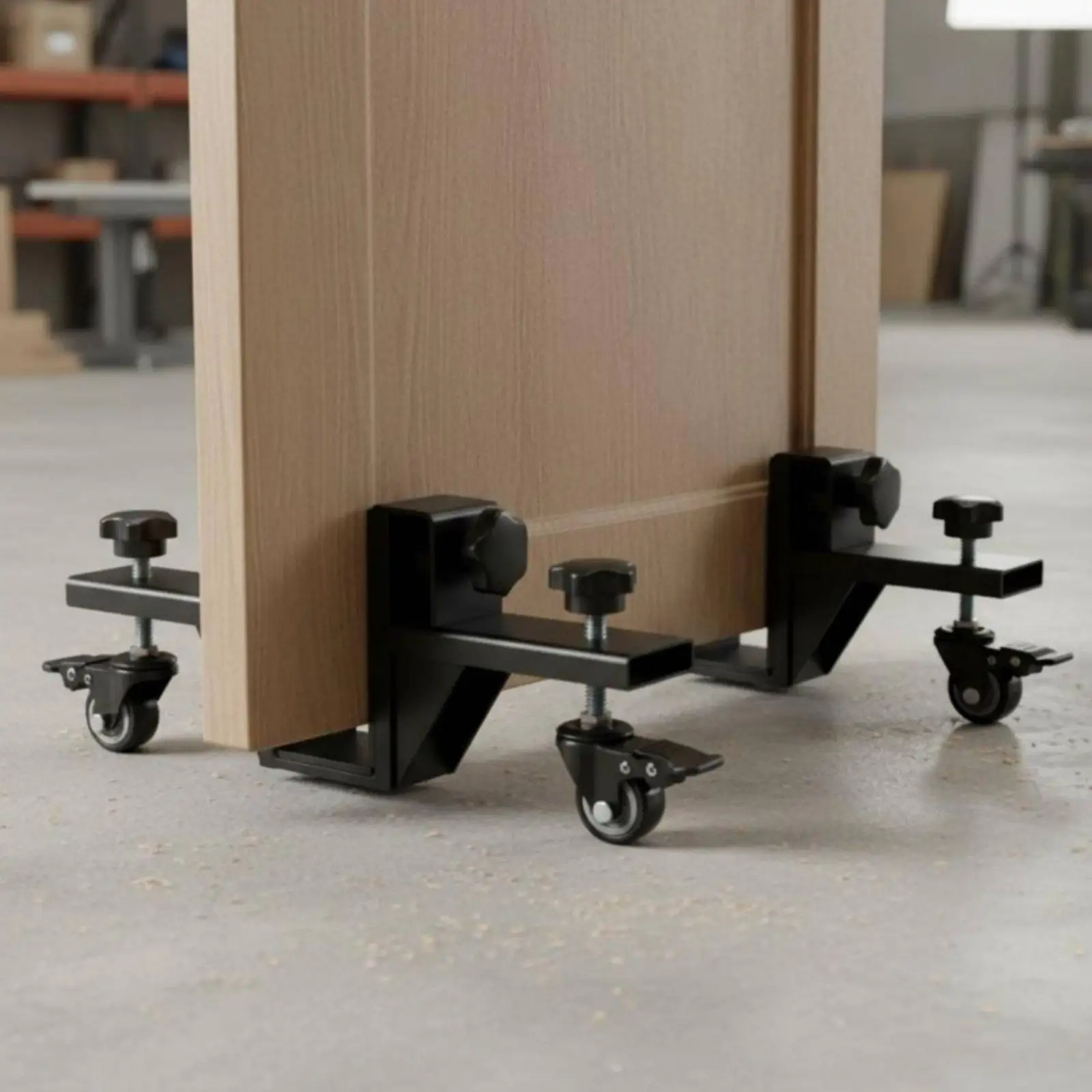 Door Slab Transport Dolly with Swivel Wheels for Installers Heavy Iron Construction Adjustable Width for Custom Fit