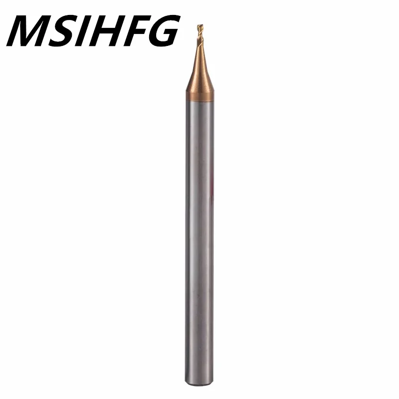 HRC55 Micro 2 Flute End Mill 0.2-0.9mm 4mm Shank Milling Cutter  Tungsten Carbide CNC Router Bit TiCN Coated Mini Milling Cutter