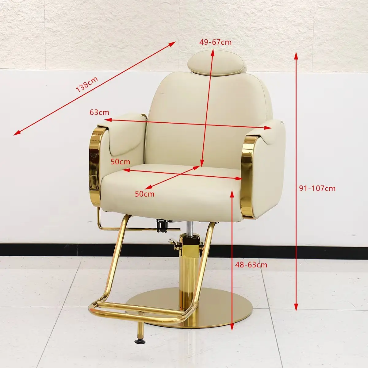 New Model FY0098 PVC Reclining Beauty Chair Hairdressing Chair Height Adjustment Swivelexclusive Salons Featuring