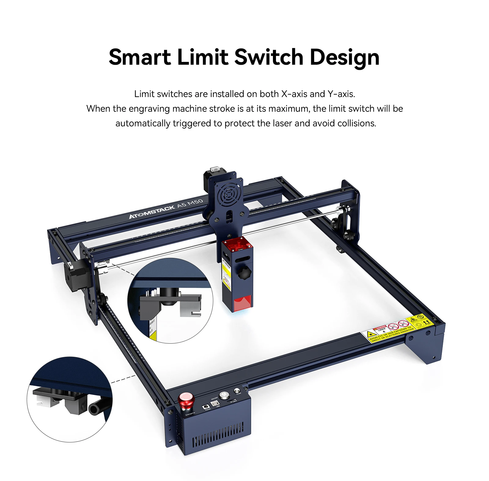 ATOMSTACK A5 M50 410X400mm Laser Engraving Cutting Machine 5.5W Optiacl Power Offline Engraving Metal Wood Acrylic LightBurn