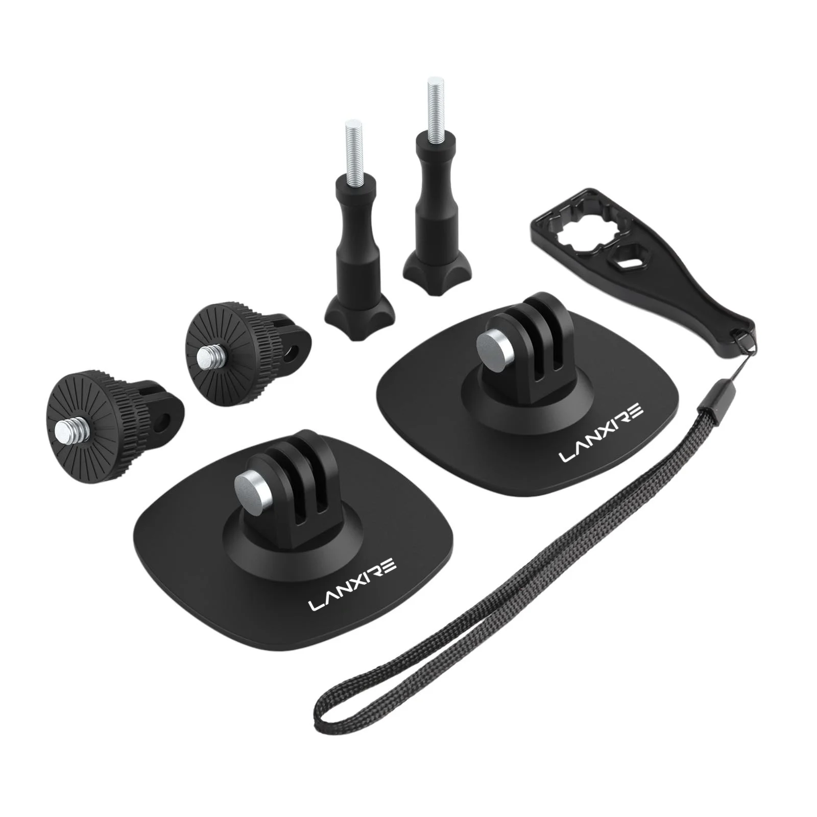 

Lanxire Flexible Adhesive Mount Kit, 3M Helmet Adhesive Sticky Mounts Compatible with Insta360 X4 X3 X2 X One RS, GoPro
