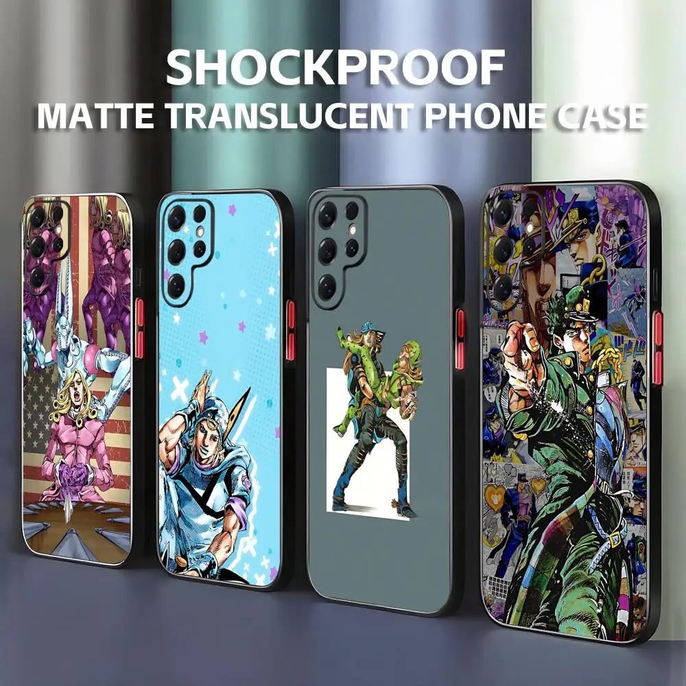 Чехол для телефона JOJO Steel Ball Run для Samsung Galaxy S25 S24 S23 S22 S21 Plus Ultra FE, матовый полупрозрачный