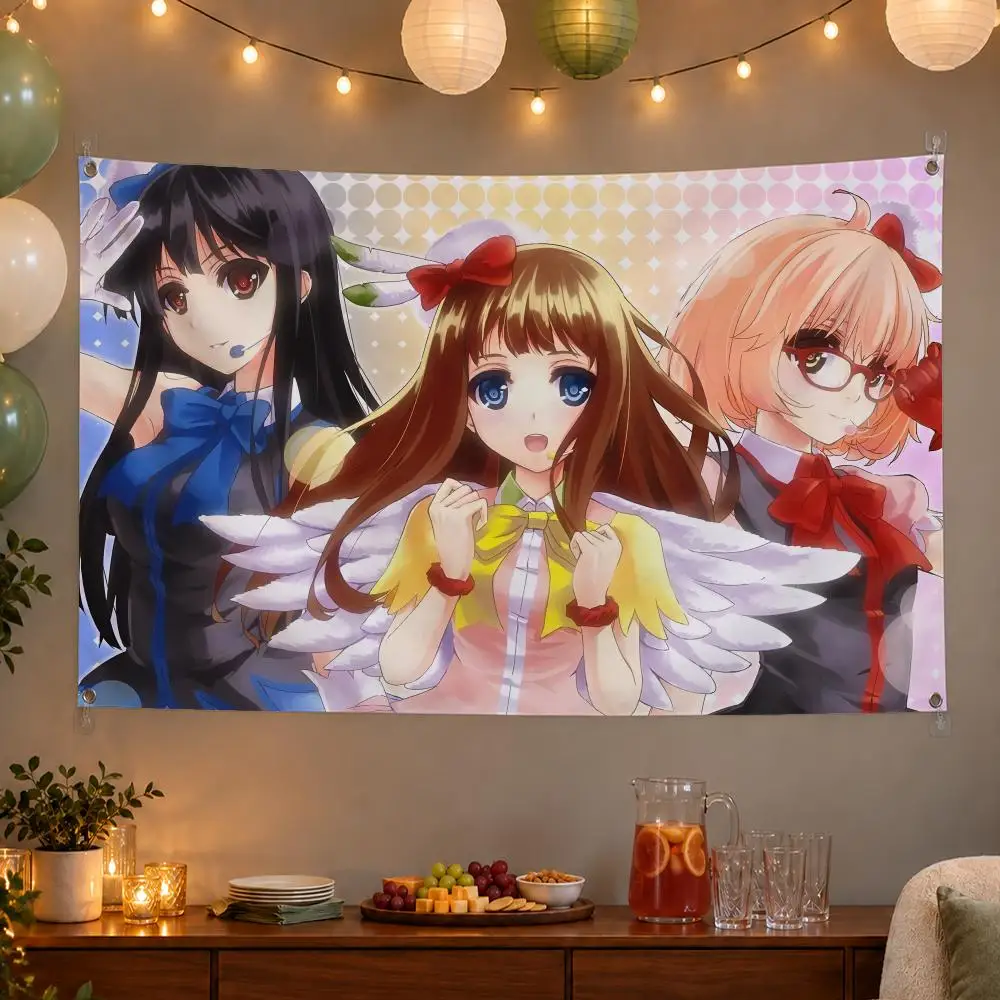 Fantasy Anime Beyond the Boundary Flags Wall Hanging Banner Indoor Outdoor Party Home Wall Decor Backdrop