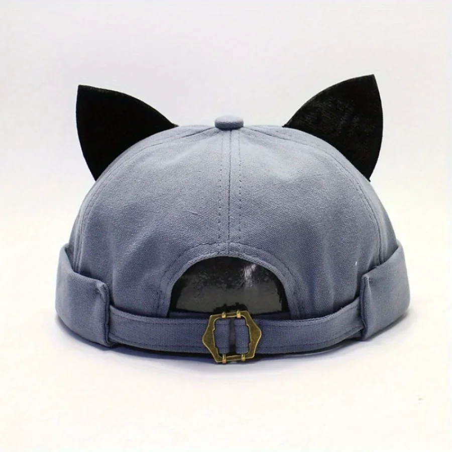 1 قطعة آذان القط قبعة بحافة واقية من الشمس صياد نمط قبعة بيسبول عكس ارتداء Snapback الدراجات قناع قبعة للأنشطة الخارجية