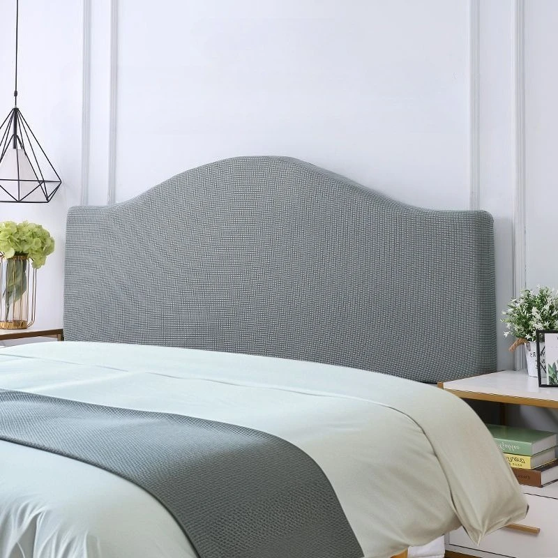New Solid Color Elastic Headboard Cover Soft Dustproof Headboard Cover Half Arc Shape All-inclusive Headboard Protector Cover