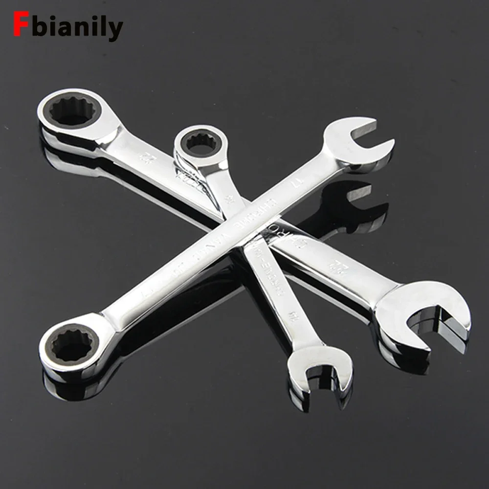 Hi-Spec Wrench Set Double Head Socket Nut Ratchet Spanners Wrench Fine Tooth Gear Ring Torque and Socket Wrench Set Hand Tools