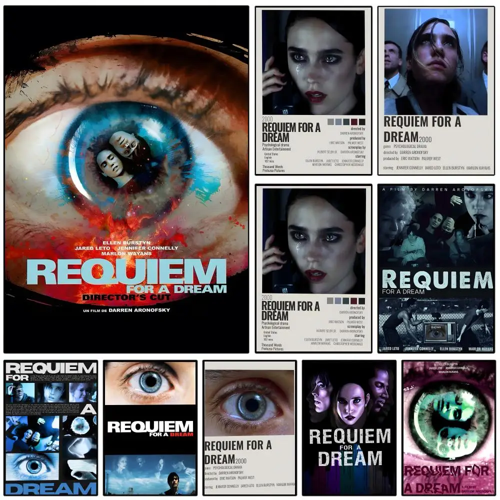 R-requiem For A Dream Poster Self-adhesive Art Waterproof Paper Sticker Coffee House Wall Decor