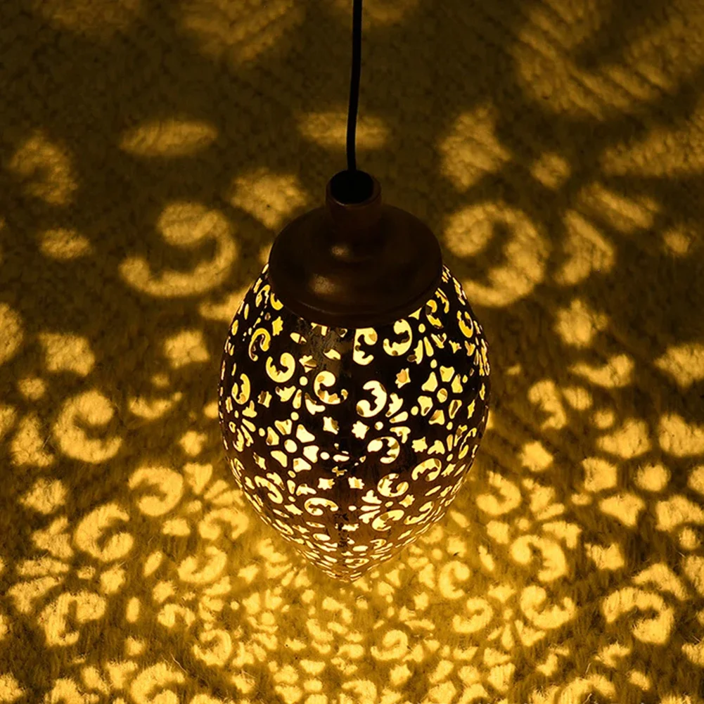 

Outdoor Hanging Solar Lamps Lights Waterproof Iron Art Decorative Lanterns Sensor Lighting for Home Garden Party Decoration