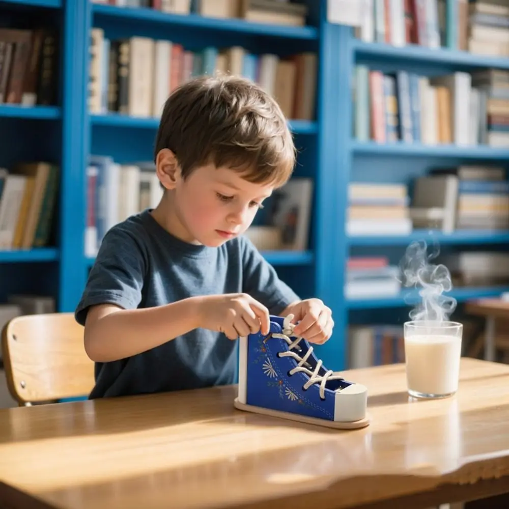 

Wearing Shoelaces Shoelace Threading Montessori Life Skill Fine Motor Skills Button Hands-on Ability Early Educational
