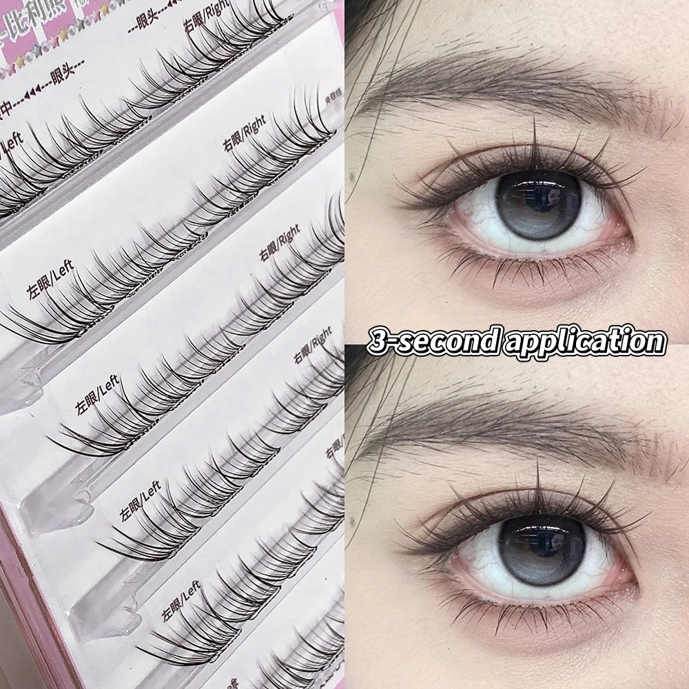 No Glue Lash Clusters Natural Wispy Self Adhesive Easy Stick On 10 -12mm Multiple Styles Lashes