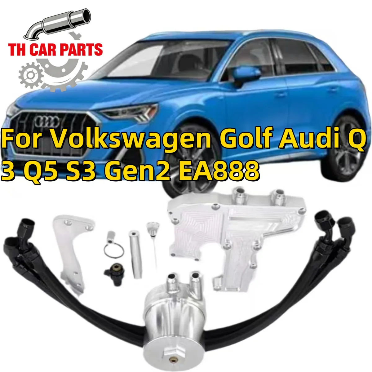 Oil Catch Can Kit for Volkswagen Golf Audi Q3 Q5 S3 Gen2 EA888 - Performance Racing Catch Tank with Overflow