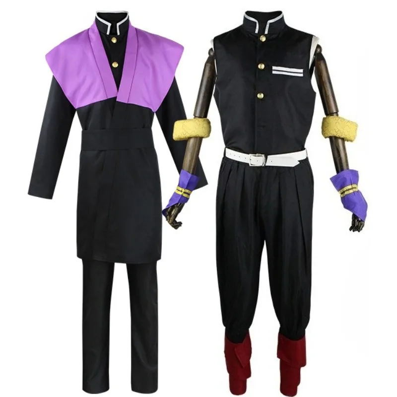 Disfraz de Anime Uzui Tengen Shinazugawa Genya, uniforme de Demon Slayers, accesorios, juegos completos, ropa de fiesta de Halloween para hombres adultos