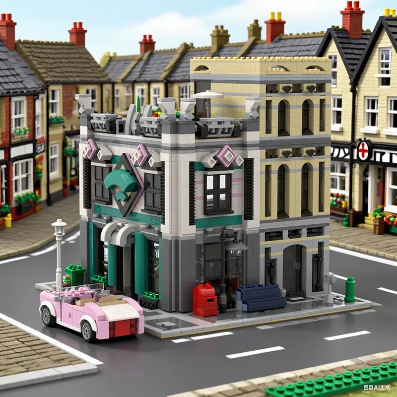2220pcs MOC Internet Café Downtown Diner Alternate Modular Modular Buildings Model Building Blocks Toy Idea Education Craft Art
