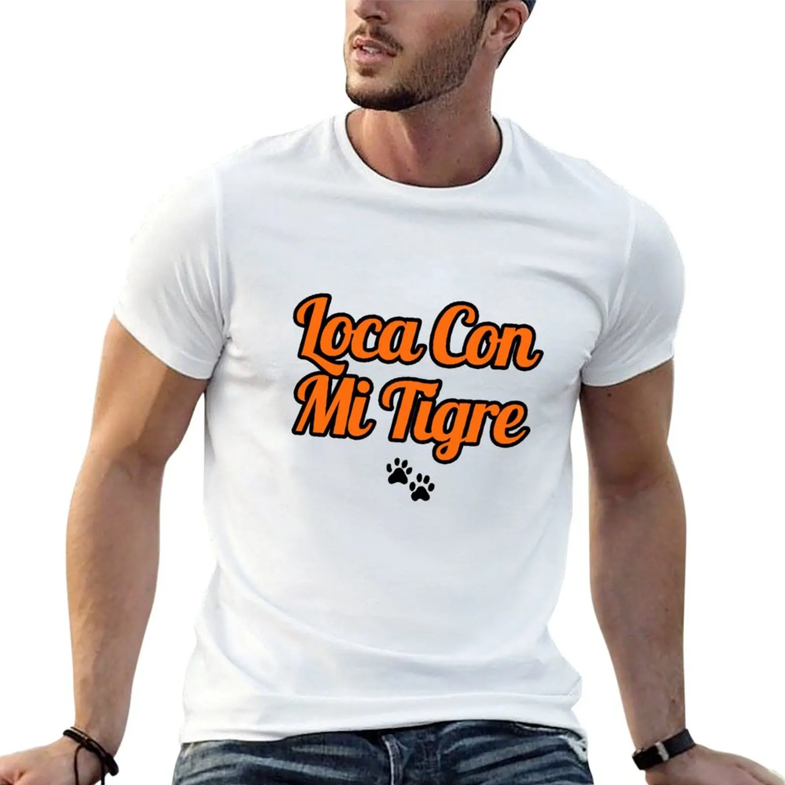 Camiseta Loca Con Mi Tigre, camisetas divertidas para hombre, camiseta gráfica vintage, camiseta con estampado personalizado