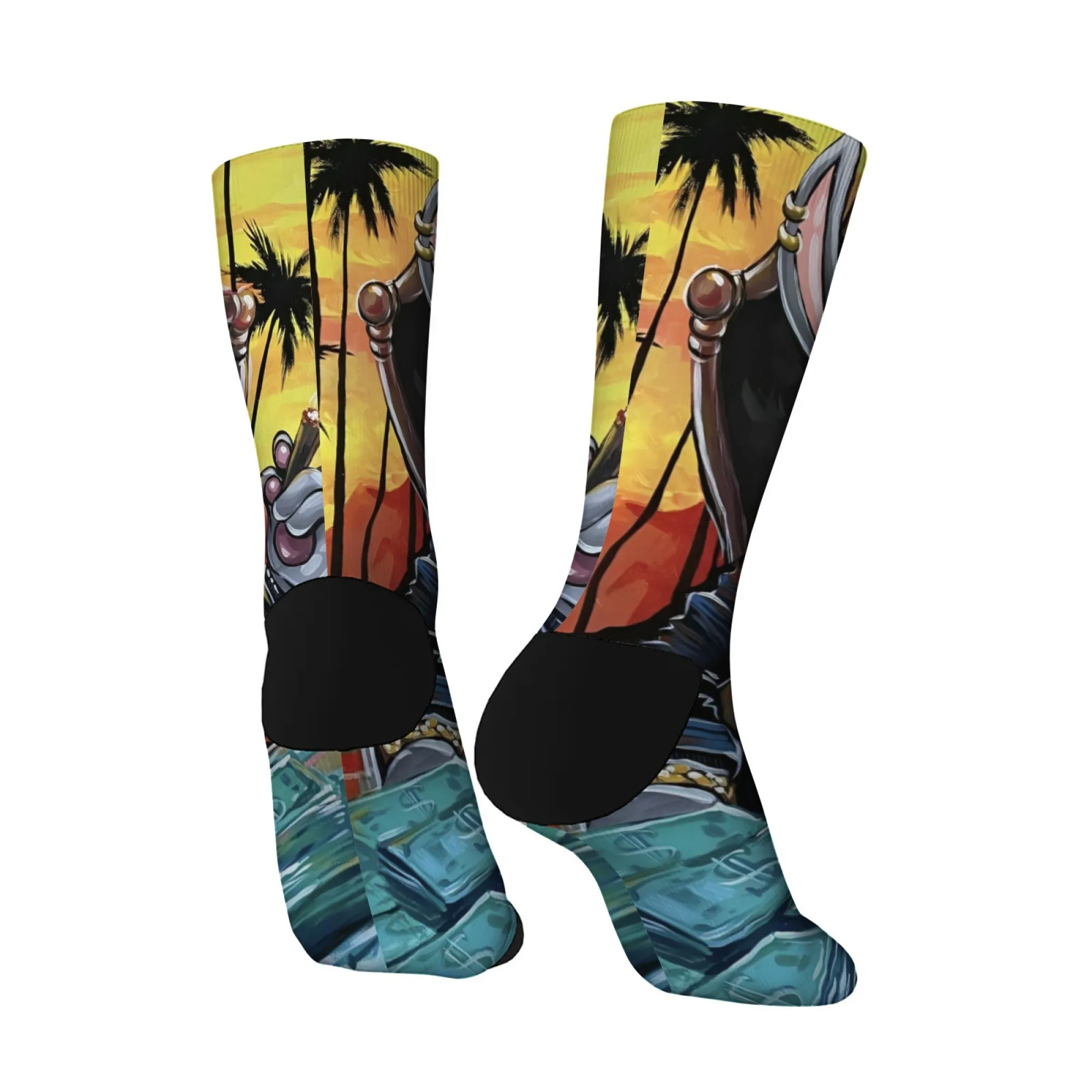 الهيب هوب الكرتون الأرنب رئيس نمط عارضة الرجال الجوارب مريحة للتنفس عدم الانزلاق الجوارب الجدة المتناثرة الرجعية طاقم الجوارب