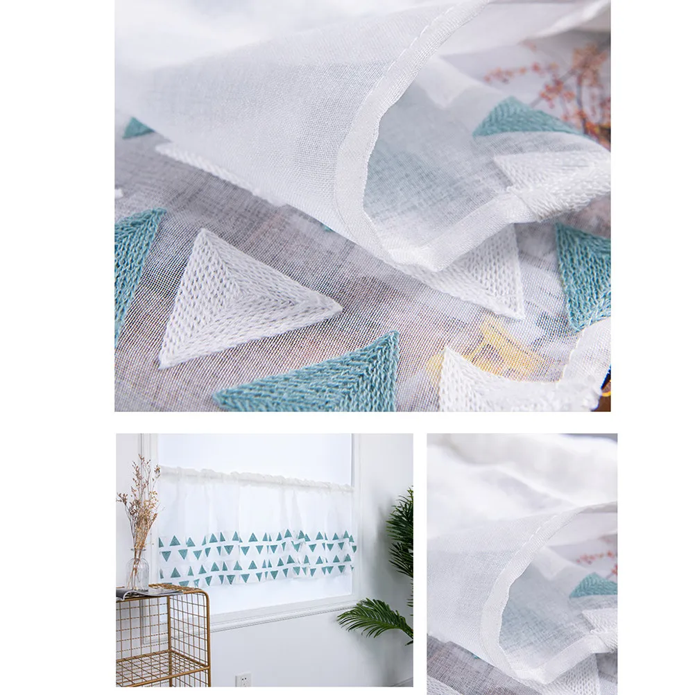 Premium Light Softening Half Curtain Window Short Curtain Romantic Home Decor Blackout Style 100x50cm view 3
