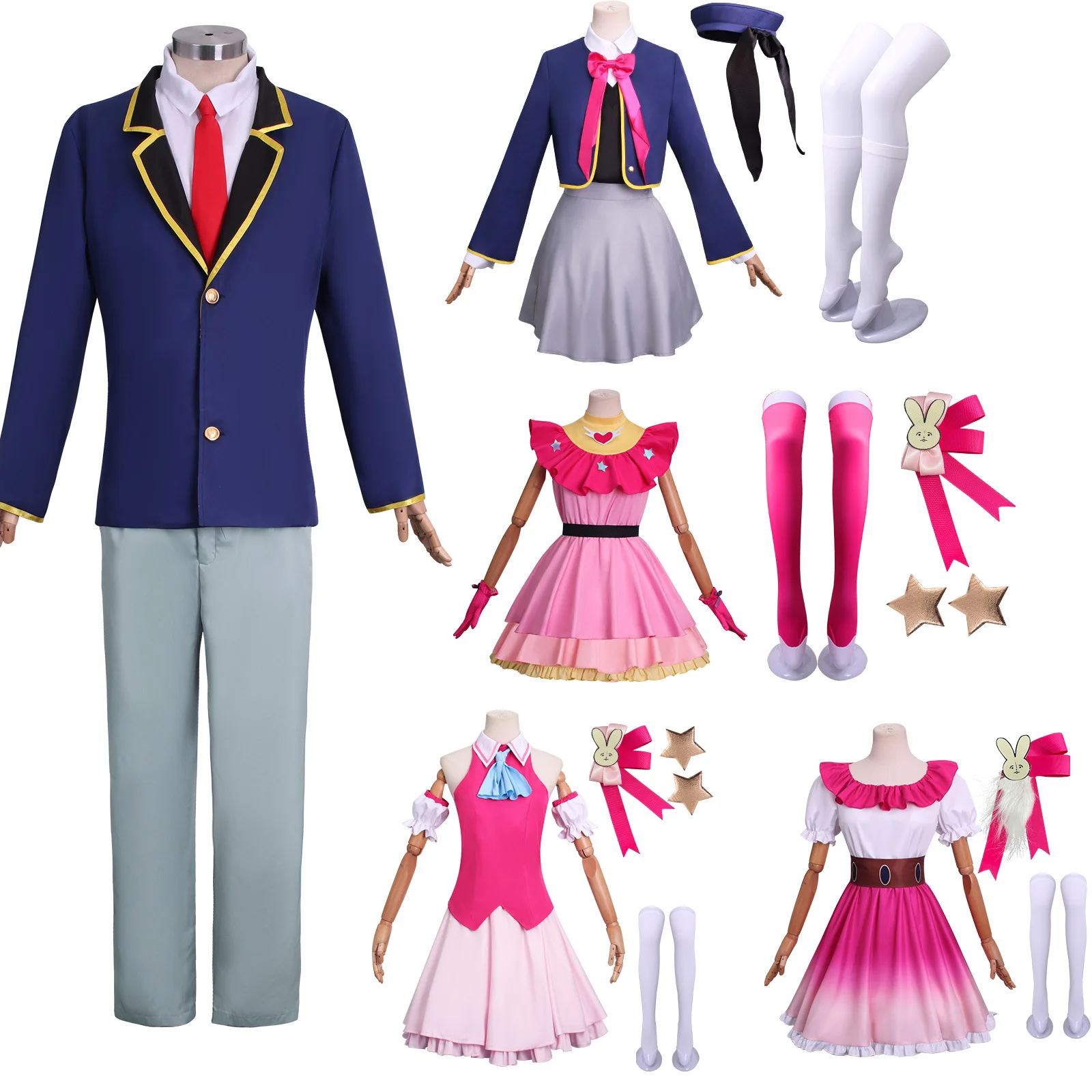 

Anime Cosplay Costume Men Women Halloween Party Uniforms Tops + Pants