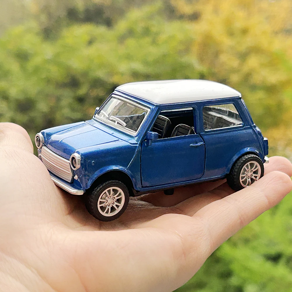 1:36 Legierung Vintage Diecast Auto Modell FIAT MINI Klassische Zurückziehen Auto Modell Miniatur Fahrzeug Replik Für Sammlung Geschenk