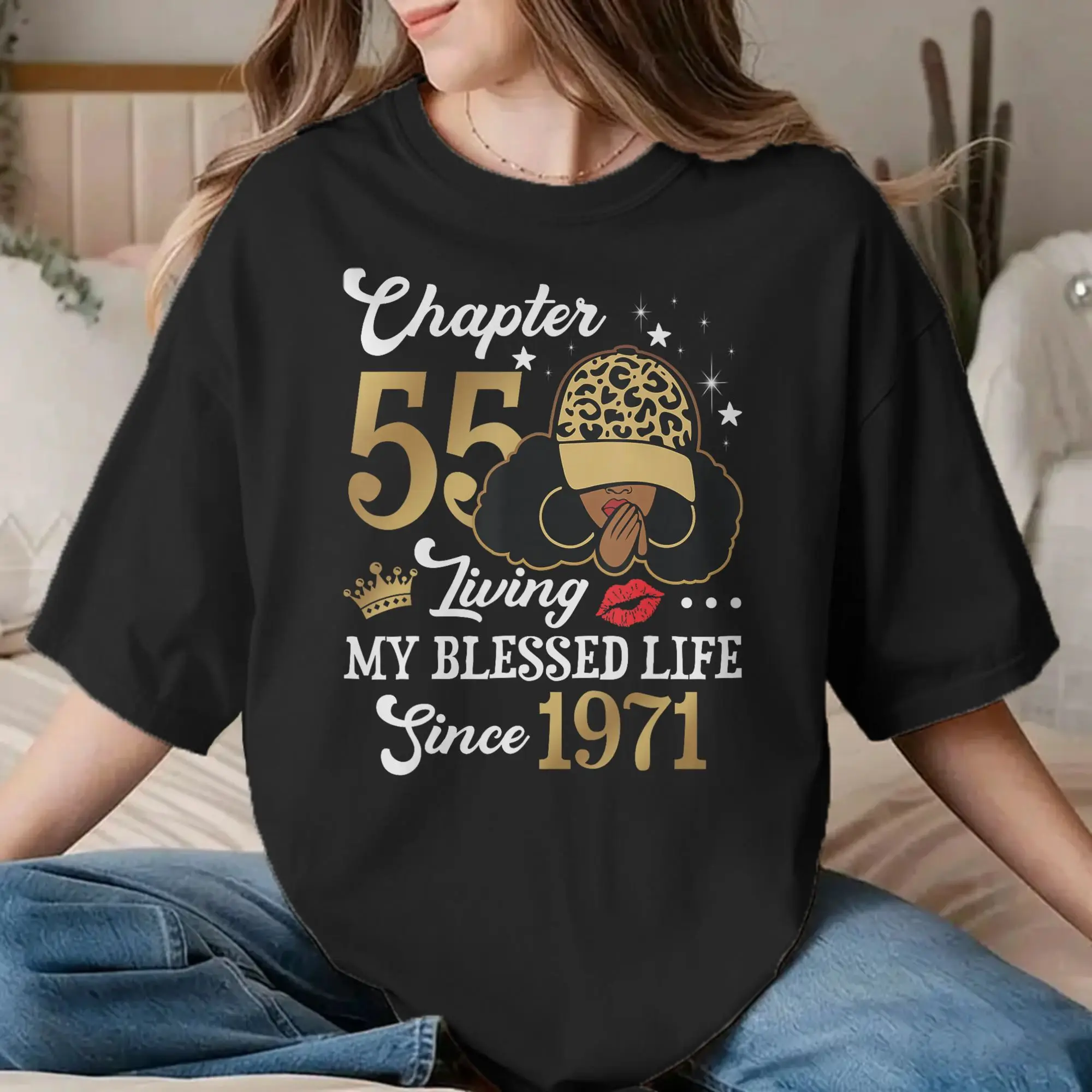 Chapter 55 Since 1971 T Shirts Men Women Pure Cotton Vintage T-Shirts Crew Neck 55th Birthday Tee Shirt Short Sleeve Clothing