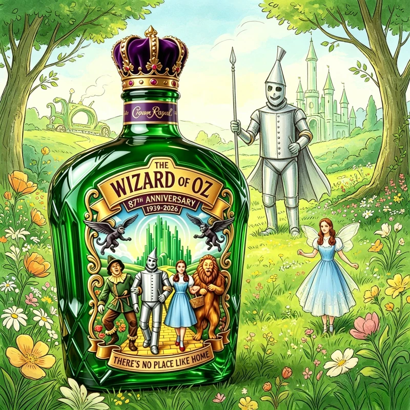Image of Der Zauberer von Oz 87. Jubiläum Whisky-Dekanter Retro Fantasy-Film Themen-Likörflasche Heimbar Tischdekoration
