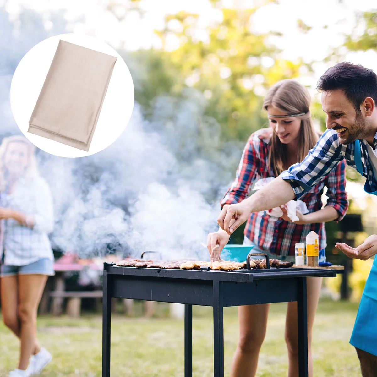 

1pc Fire Blanket Flame Retardant Cloth Heat Insulation For Kitchen Grill Car Camping Emergency Fiber Material Bbq