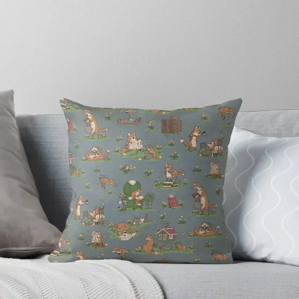 

Library Foxes Throw Pillow Bed pillowcases Christmas Pillow Cases Pillows Aesthetic Custom Cushion Photo pillow