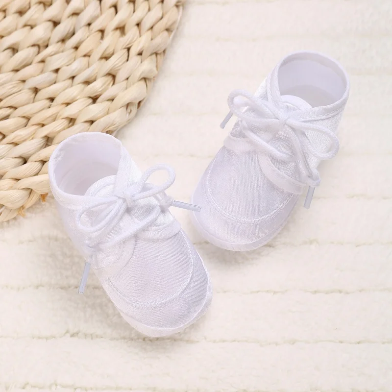 White Baptismal Shoes For Newborn Babies First Pair Of Baptismal Shoes For Newborn Boys And Girls Soft Soled Baby Walking Shoe
