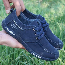 Denim Men Shoes Flat Walking Sneakers Fashion Male Canvas Shoes 2025 New Comfortable Casual Shoes for Men Brand Tenis Hombres
