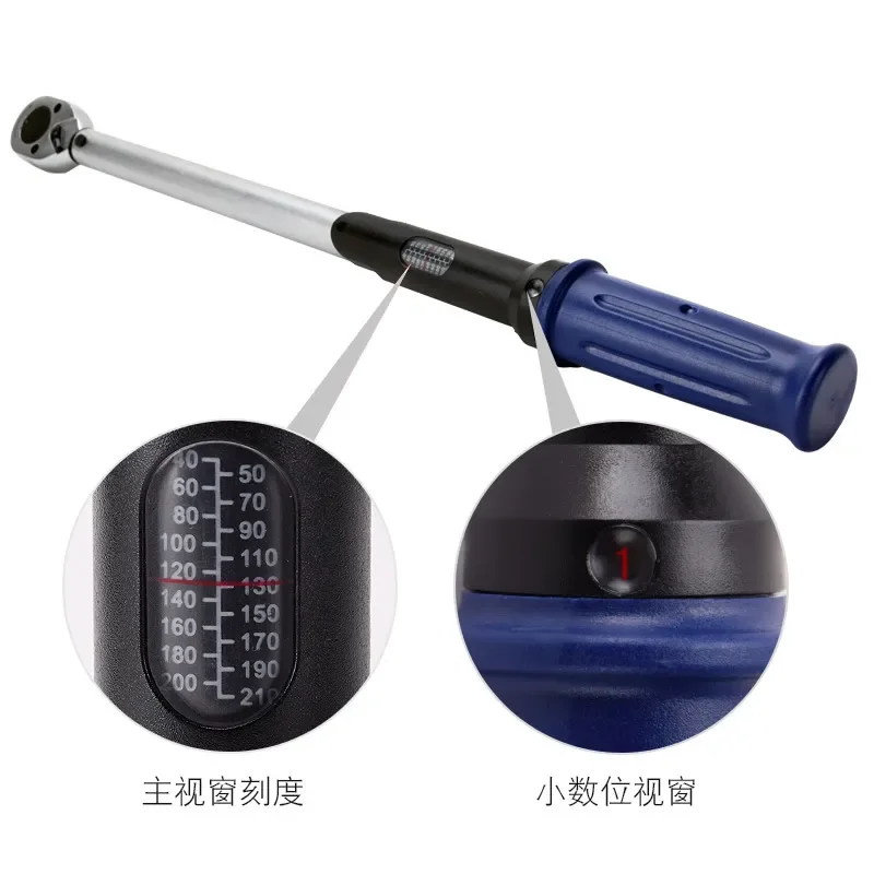 1/2 Inch Drive Torque Wrench 40-210 Nm Industrial Grade Automotive Tool with Measurement Window for Tire Maintenance 127