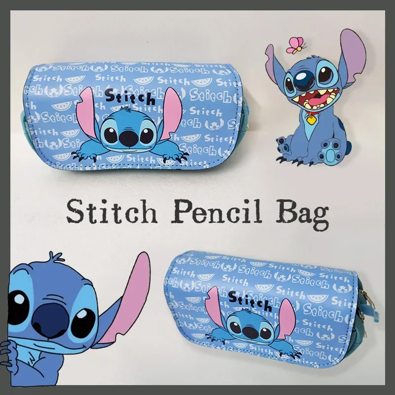 Disney Stitch Large Capacity Pencil Case Cute Pencilcase School Pen Case Supplies Pencil Bag School Box Pencils Pouch Stationery