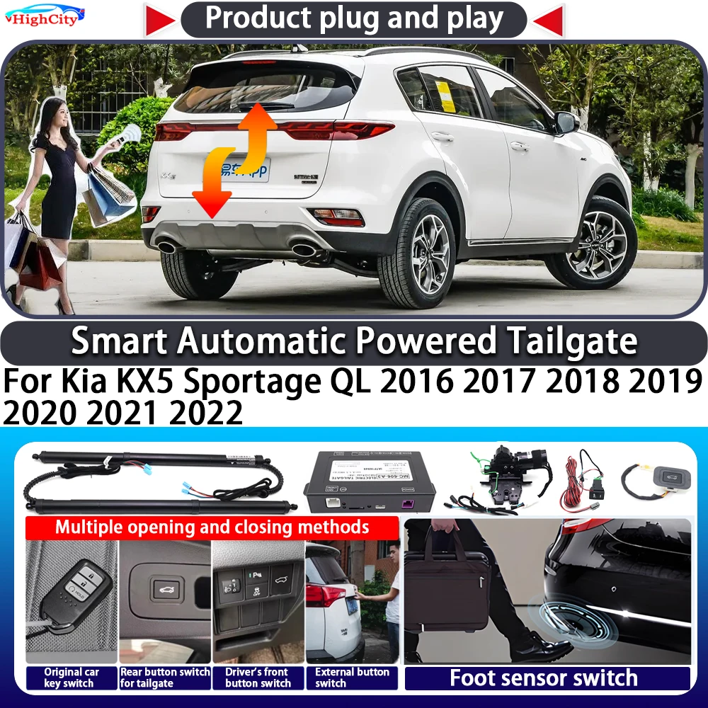 For Kia KX5 Sportage QL 2016 2017 2018 2019 2020 2021 2022 Smart Automatic Powered Tailgate Key Trunk Lift Close Power Tailgate