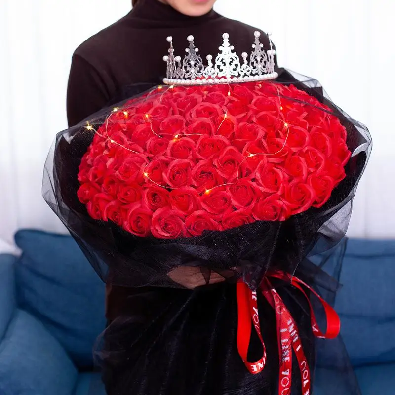 

99 Roses Soap Flower Bouquet Proposal Gift for Girlfriend Birthday Creative Gifts Festival Supplies Meeting Scenarios