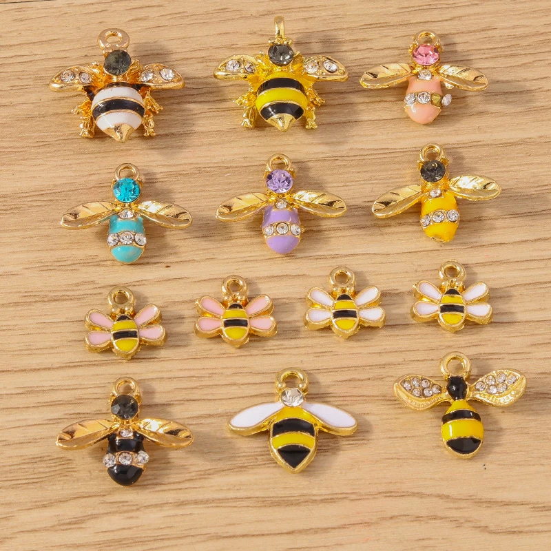 

10pcs Mix Cartoon Colorful Enamel Animal Bee Charms for Jewelry Making Earrings Bracelet Pendants Necklace DIY Crafts Supplies