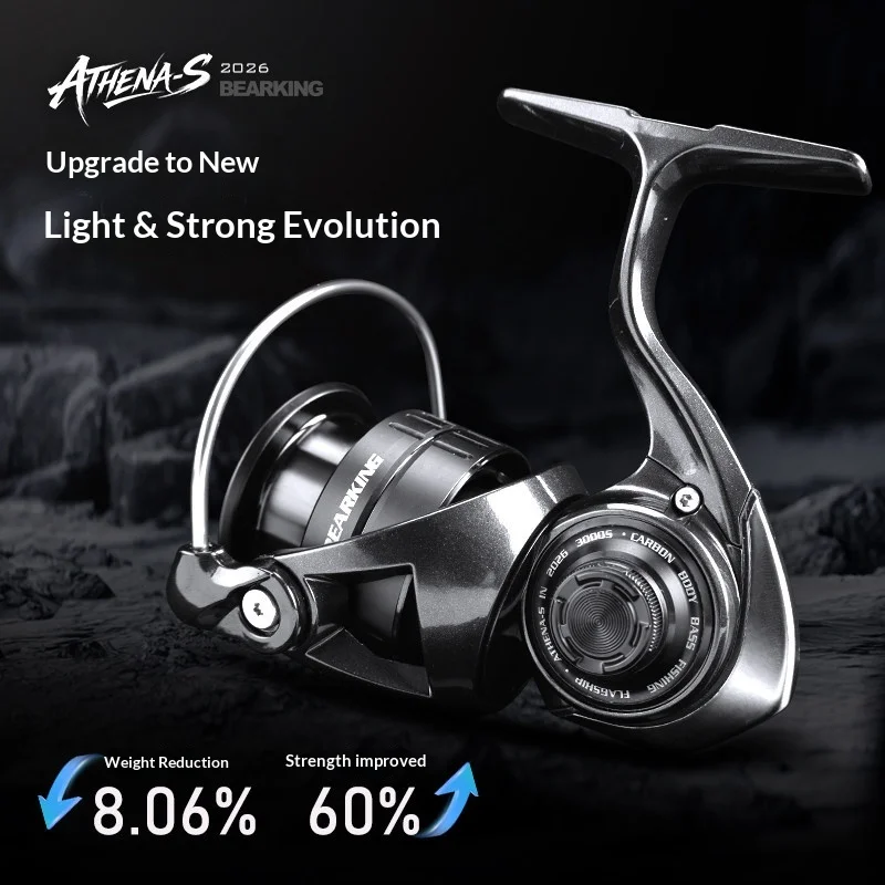 BEARKING ATHENA‑S Advanced Spinning Reel 9+1 Stainless Steel Bearings 5.2:1 170g Metal Anti‑Collision Balance Bar Micro General
