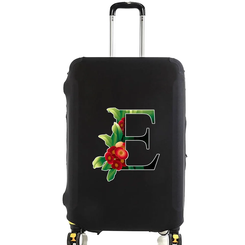 Travel Luggage Protective Cover Suitcase Case Cover Flower 26 Letter Pattern Elastic Luggage Cover Apply To 18-28inch Suitcase