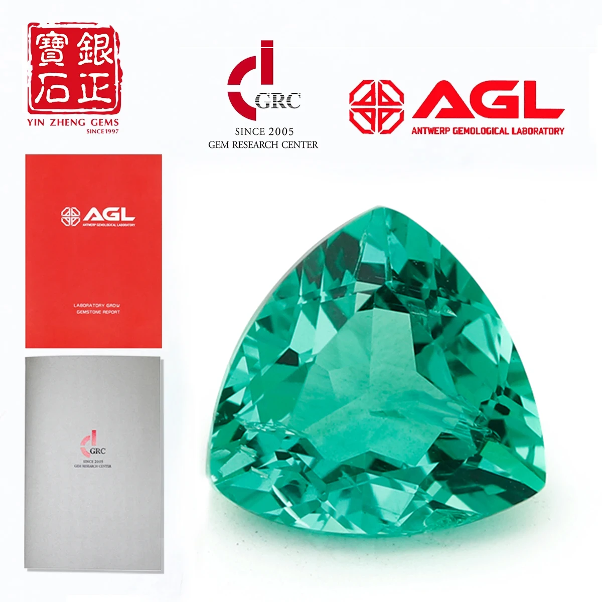 

YinZheng Lab Grown Colombia Emerald Trillion Green Color Hydrothermal Emerald For DIY Jewelry Making Selectable Certificate